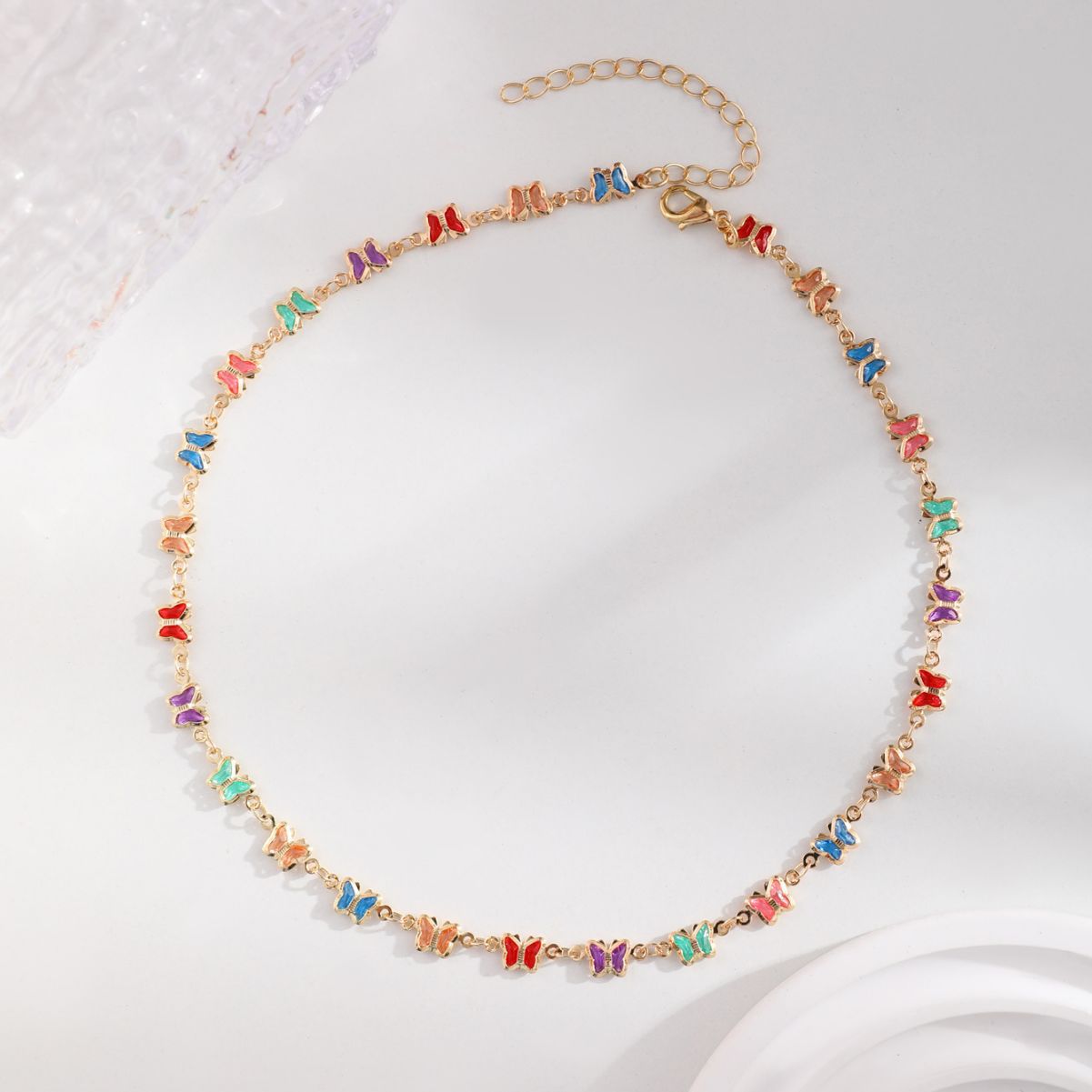 Wholesale Diamond Butterfly Necklace Colored Diamond Clavicle Chain